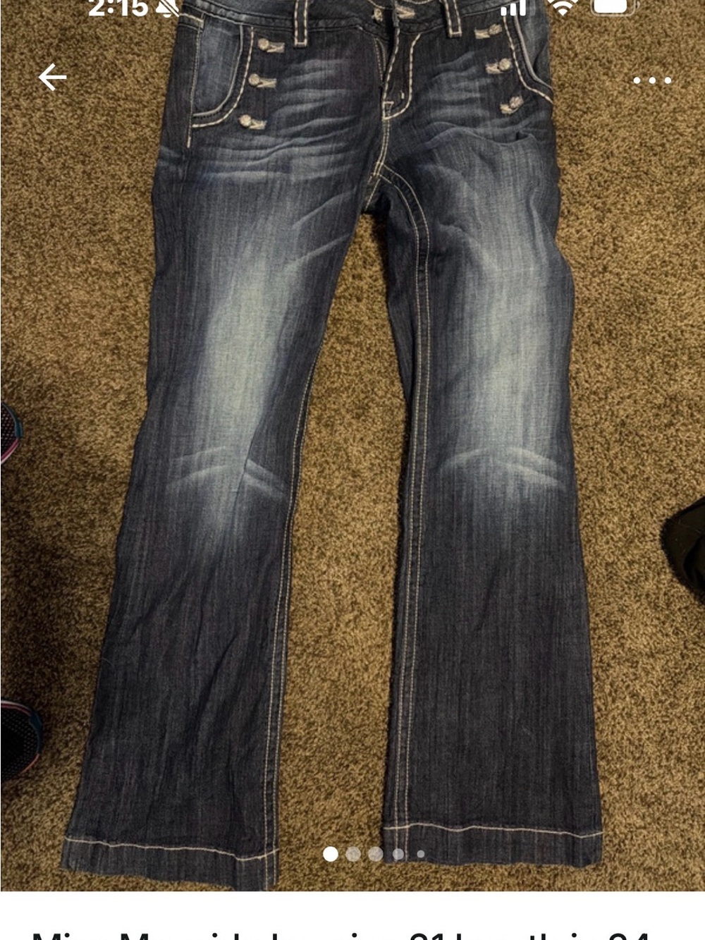 Miss Me Dark Wash wide leg Jeans 31 length 34